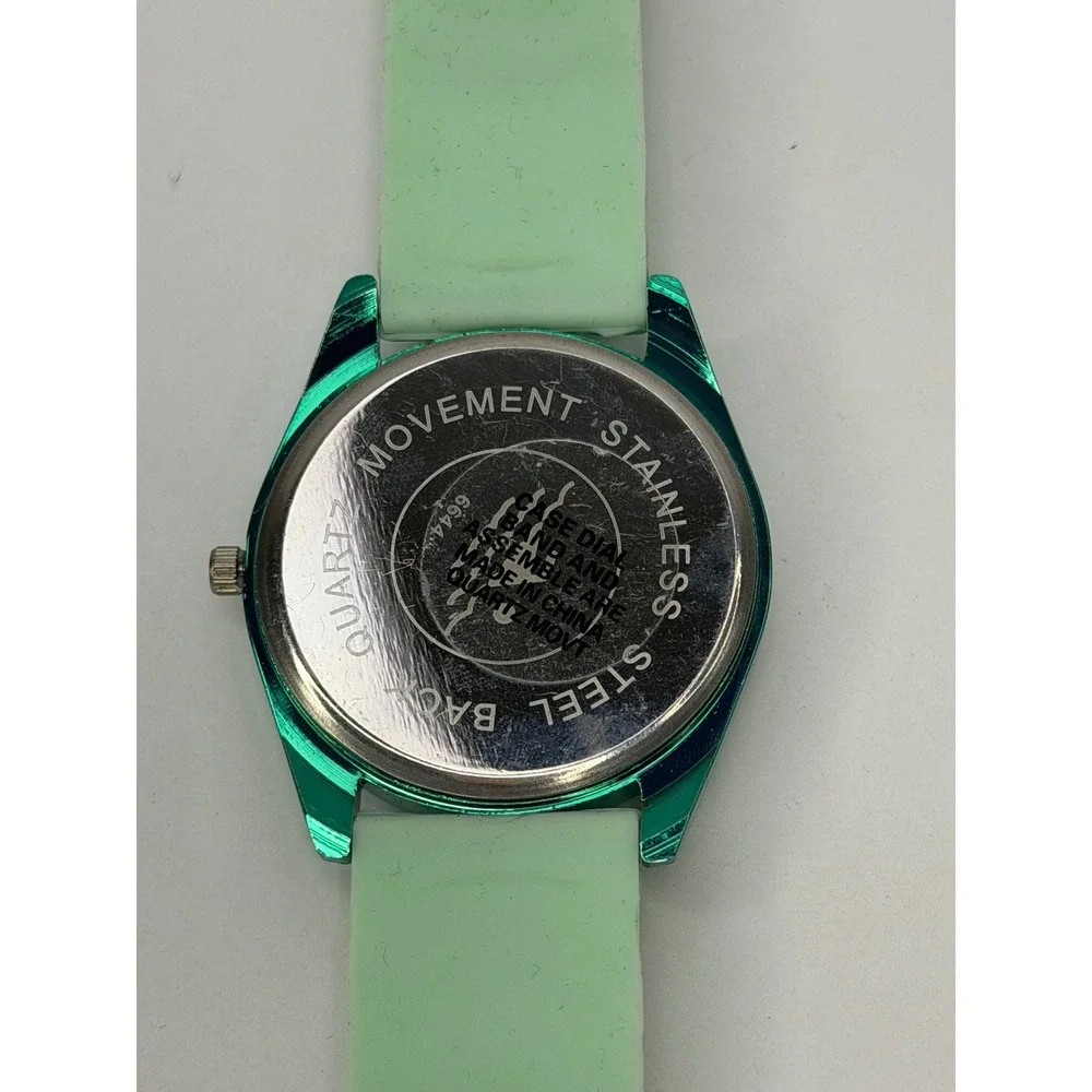 Green Silicone Band Fashion Watch Analog Geometric Western Rustic Boho Chevron